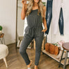 Women's Summer Casual Sleeveless Jumpsuit Overall Bohemian Holiday Long Pant Jumpsuit Trousers Solid Casual Slim Jumpsuit