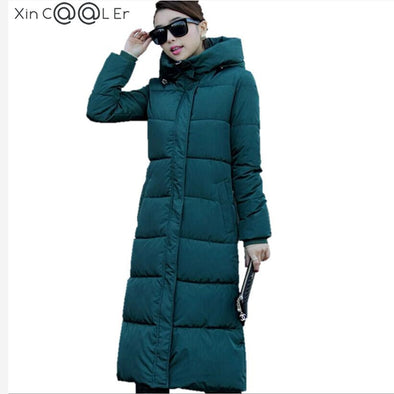 2019 High Quality Autumn Winter Design Women's Cotton Slim Zipper Coat Hooded Jackets Coats Overcoat Plus Size Down Parkas Black