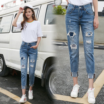 Cheap wholesale 2019 new Spring Summer Autumn Hot selling women's fashion casual  Denim Pants BW72