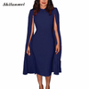 elegant Cape Sleeve Dress women slim solid sexy bodycon dress female 2019 office lady workwear vintage hip package party dresses