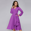 Women Vintage A Line Evening Party Dress Sexy V Neck Long Sleeve   Elegant Dress Women 2019 Autumn Casual Women Dress Vestido