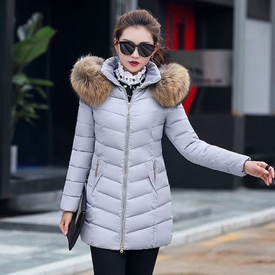 2019 New winter jacket women warm fur long coat cotton parka fashion slim thick women's jacket coat manteau femme