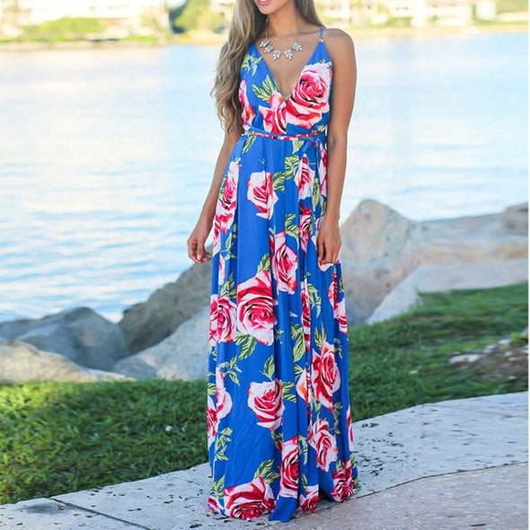 ZOGAA Summer Dress 2019 Women Floral Print Bodycon Long Dress Boho Sexy dresses woman party night vestidos elegantes robe longue