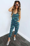 Camouflage Print Strap Jumpsuit Casaul V Neck Lace Up Women's Summer Pocket Jumpsuits Sleeveless Trousers Camo Rompers Overalls
