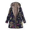 EaseHut Women's Winter Coat Floral Print Hooded Pockets Vintage Thin Parkas Female Casual Warm Autumn Jackets 5XL Plus Size