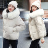 WXWT Winter Coats parkas 2019 winter new women's fashion large fur collar hooded thick cotton down jacket Russian winter coat