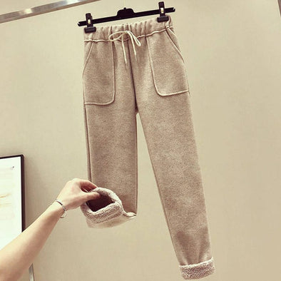 High Waist Velvet Women's Harem Pants Plus Size Winter Ankle-length Sweatpants Female 2019 Casual Thick Warm Trousers For Women