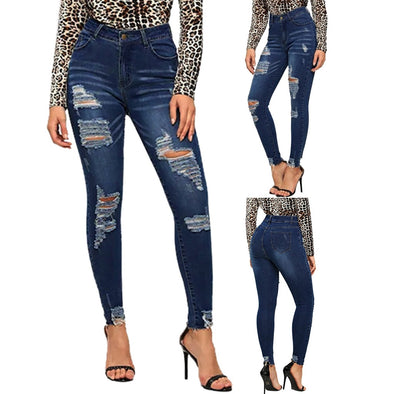 Fashion Women's Stretch Jeans Women's Low Waist Stretch Slim Sexy Pencil Pants 2019 New Drop Shipping джинсы женские