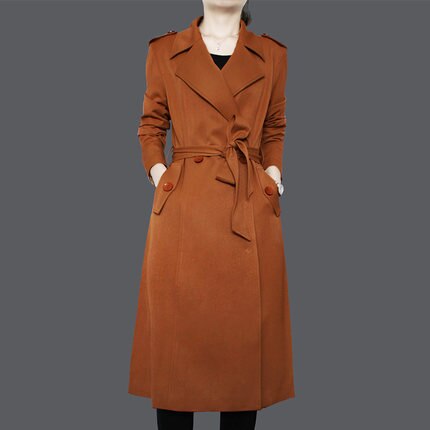 liser The 2019 spring and autumn new women's windbreaker women's coat long black size waist slim leisure temperament