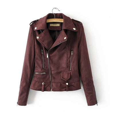 Women Suede Leather Jacket S M L XL 2019 Spring New Women's Leather Jacket Short Style Fashion Faux Leather Jacket High Quality