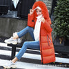 Winter Women's Down Parkas Winter Jacket Big Fur Thick Slim Long Coat Fashion Zipper Hooded Female Long Outerwear  Y64