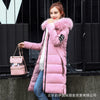 Winter Women's Down Parkas Winter Jacket Big Fur Thick Slim Long Coat Fashion Zipper Hooded Female Long Outerwear  Y64