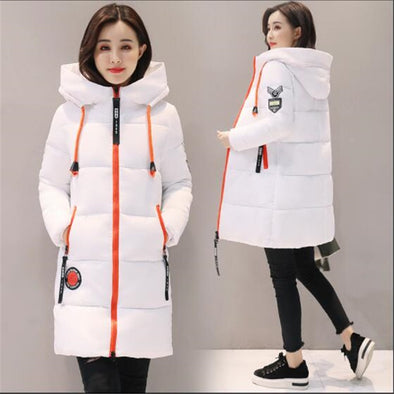 Women Parka 2019 Winter Jacket Coat Hooded Outwear Female Long Parkas Feminine Thick Cotton Padded Lining Lady Basic Coats