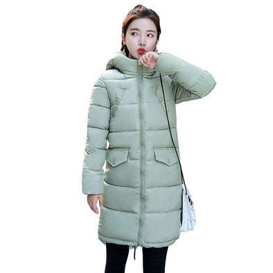 2109 Winter Parkas Women Thicken Hooded Tops Students Cotton jacket Plus size Loose Warm Cotton-padded jacket Female Long Coats