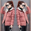 Short hooded solid color down jacket top 2019 Korean fashion winter warm jacket women's jacket female coat warm jacket 4XL Black