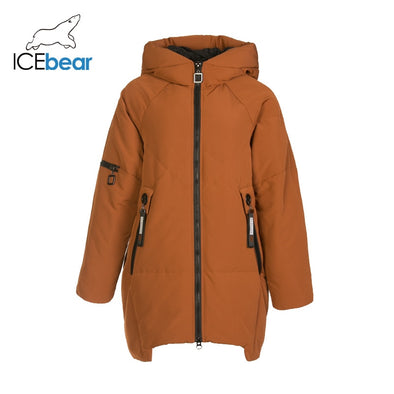 ICEbear 2019 new winter long women's down coat fashion warm ladies jacket hooded brand ladies clothing GN218328P