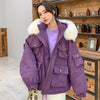 Winter Women's Down Jacket Long Sleeve Cotton Shell Duck Down Coats Female 2019 Autumn Plus Thick Warm Big Fur Collar Women Coat