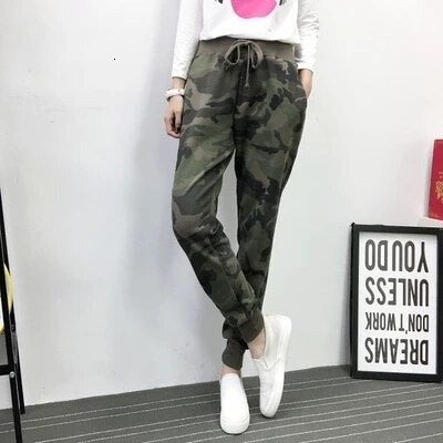 2019 New Women's sweatpants Camouflage Jogger Broek Harem Loose Long Broek pocket Trekkoord Plus size S -3XL Broek LU707