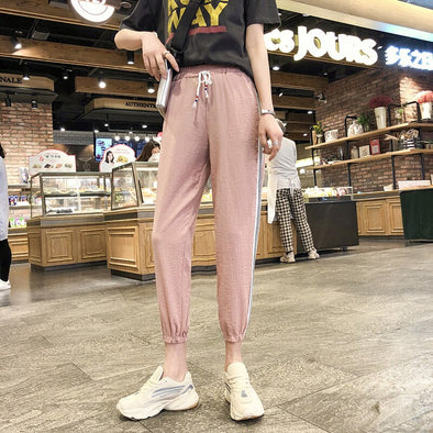 2019 WOMEN'S Dress New Style Korean-style Viscose Wu Dao Gang Loose Harem Pants Casual Sports Pants Capri Women's Summer Large S
