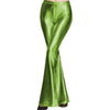Women's Shiny Sexy Flare Pants Metallic Flared Pants High Waisted bell-bottomed Pants Disco Elastic Waist Wild Mid Trouser