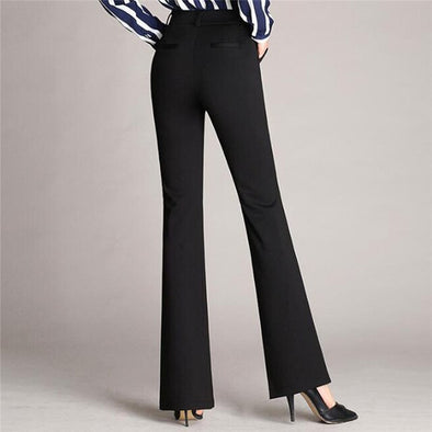 Women's Pants Casual Loose Slim Flared Trousers High Waist Formal Trousers For Woman Skinny Solid Office Lady Wear Plus Size