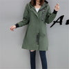 Trench coat Womens 2018 Spring Autumn Hoodies top Plus size Slim Students Baseball clothes Medium length Windbreaker Coats A1934