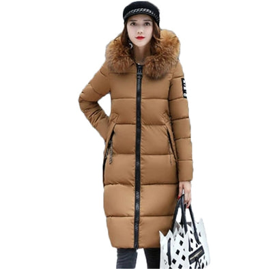 Big Size Women Jackets woman parka Winter 2018 female Jacket Warm winter cotton coat women fur hoodies women's long parkas J996