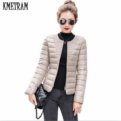 KMETRAM 2019 Fashion Ultralight Parka Winter Jacket Women Unique Style Women's Jackets Short Warm Thin Winter Coat Women HH330