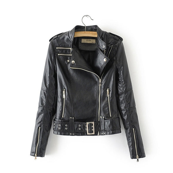 Women's Leather Jacket Motor & Biker PU Fashion Faux Leather Jacket For Female 2019 Spring New S M L XL High Quality