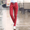 Women' s Thin Elastic Stretch Radish JeansPants Drawstring Waist Jogger Pants Casual Trousers Pencil Harem Pants Jeans Female